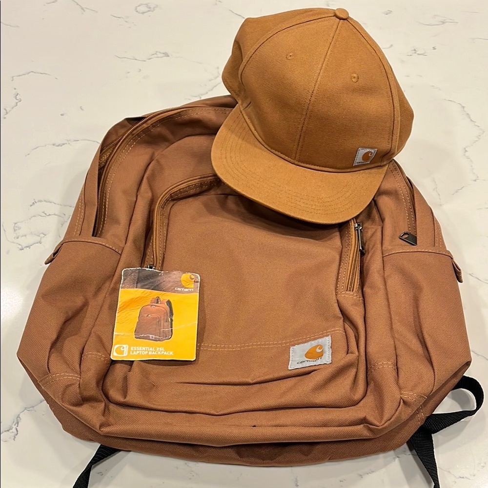 Back2School NWT Essential 25L Carhartt Laptop Backpack 🎒 with Hat 🧢